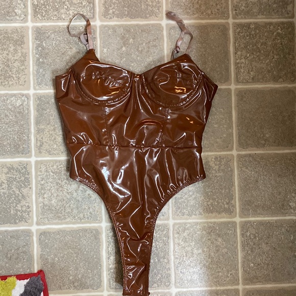Tops - Leathery looking body suit